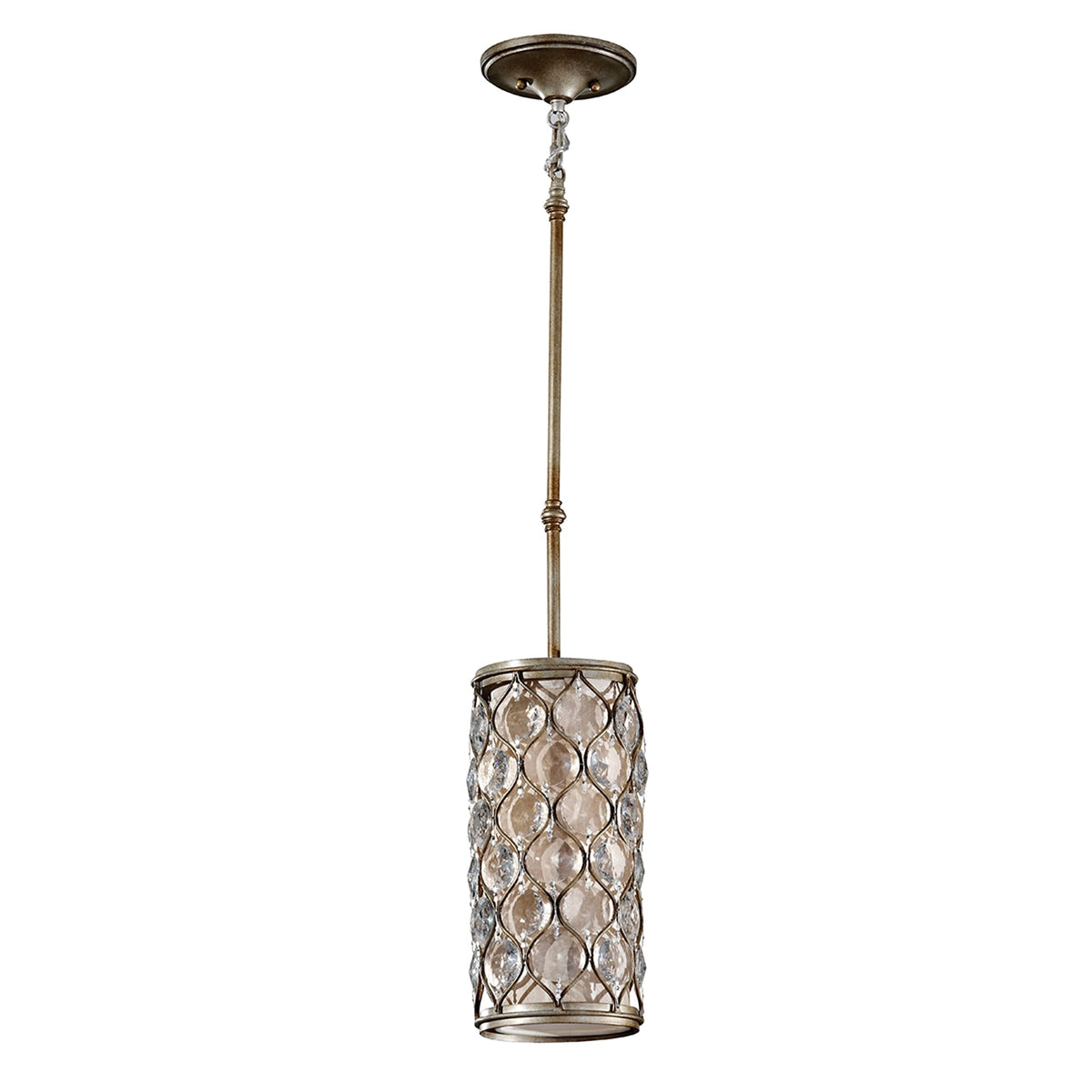 Lucia Mini Crystal Pendant Light in Burnished Silver