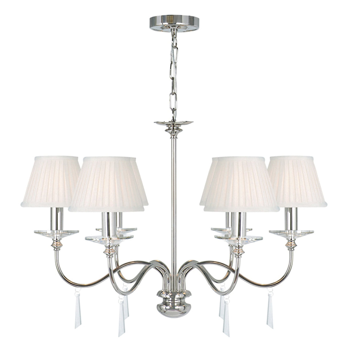 Finsbury Park Six Arm Polished Nickel Chandelier