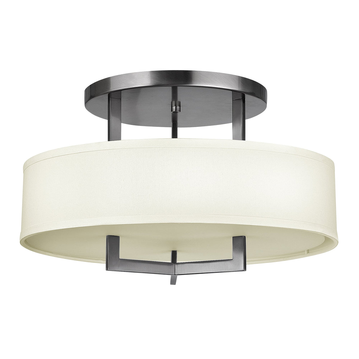 Hampton Semi Flush Ceiling Light in Antique Nickel