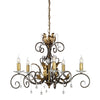 Amarilli Bronze and Gold Five Arm Chandelier