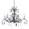Amarilli Black and Silver Five Arm Chandelier