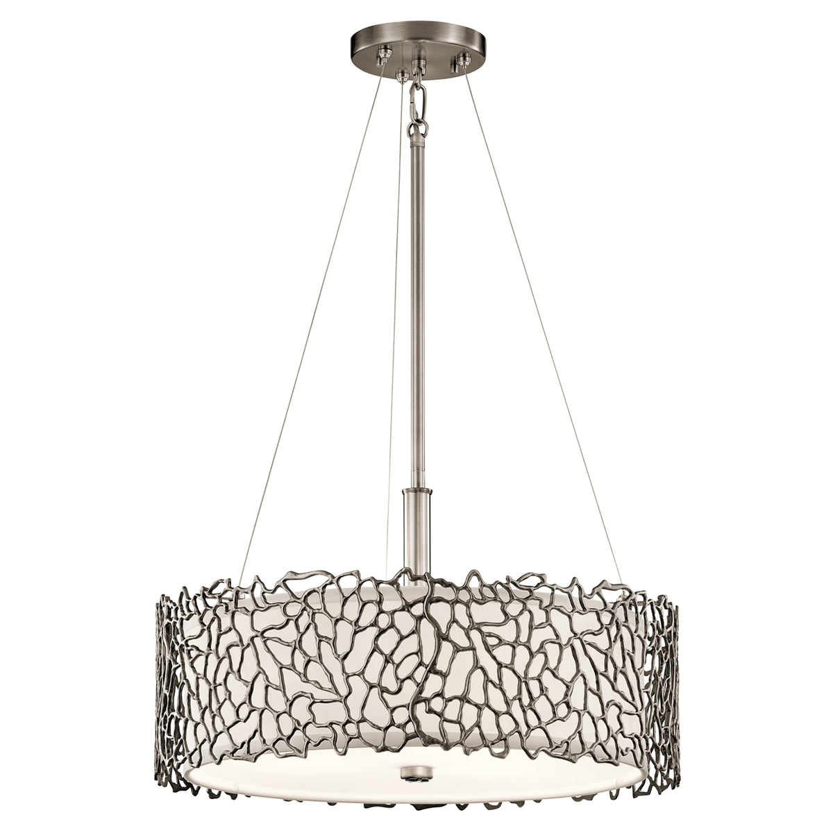 Silver Coral Duo-Mount Pendant in Class Pewter