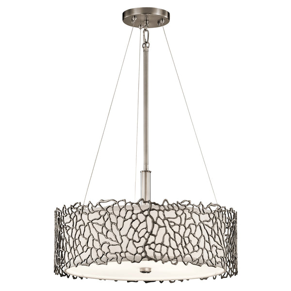 Silver Coral Duo-Mount Pendant in Class Pewter