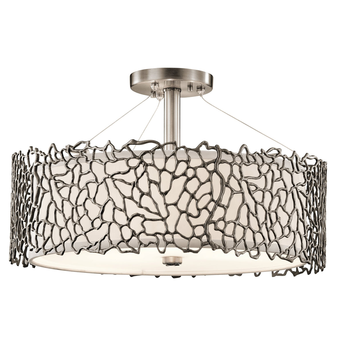 Silver Coral Duo-Mount Pendant in Class Pewter