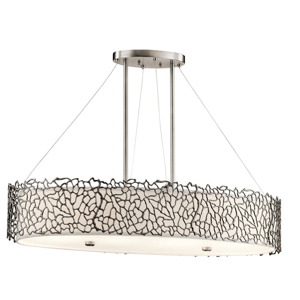 Silver Coral Oval Island Light in Classic Pewter