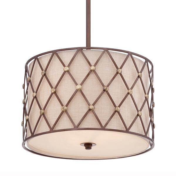 Brown Lattice Medium Pendant in Copper Canyon