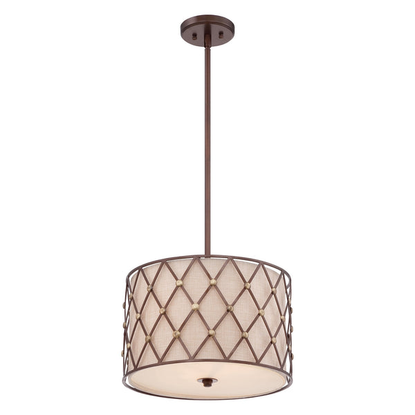 Brown Lattice Medium Pendant in Copper Canyon