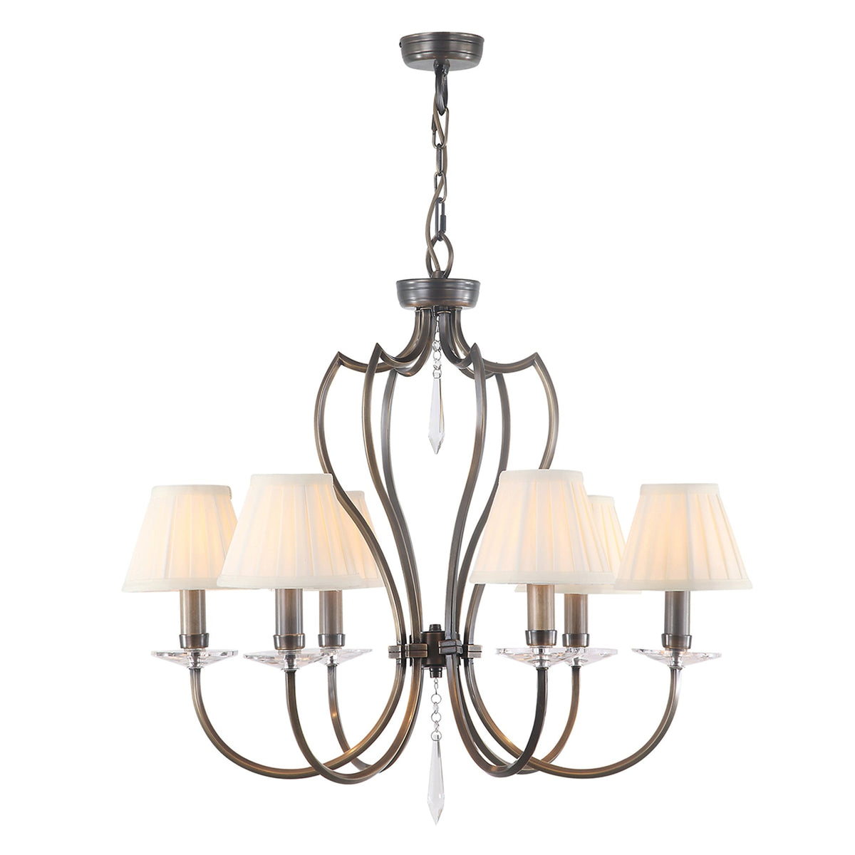 Pimlico Six Arm Dark Bronze Chandelier