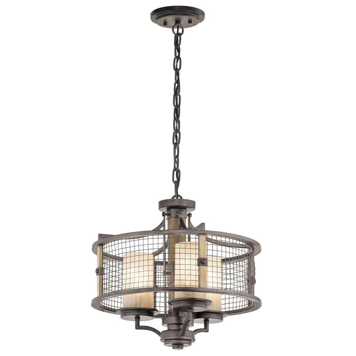 Ahrendale 3 Light Duo-Mount Chandelier in Anvil Iron