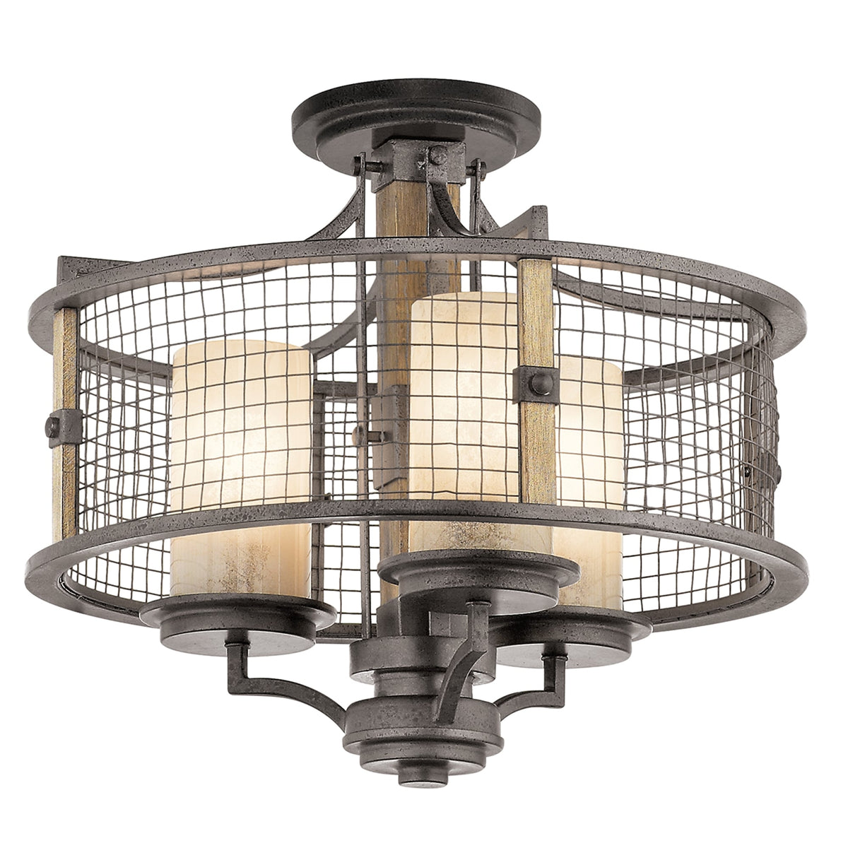 Ahrendale 3 Light Duo-Mount Chandelier in Anvil Iron