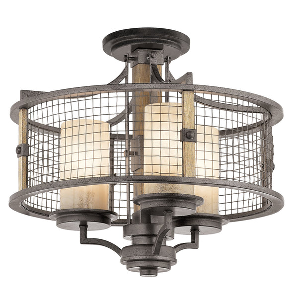 Ahrendale 3 Light Duo-Mount Chandelier in Anvil Iron
