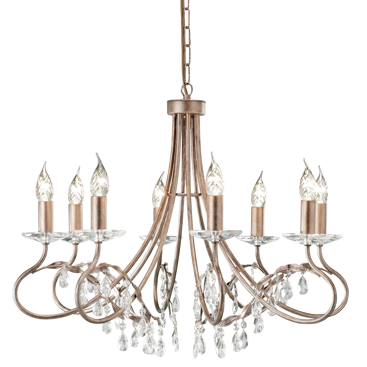 Christina Eight Arm Silver and Gold Patina Chandelier