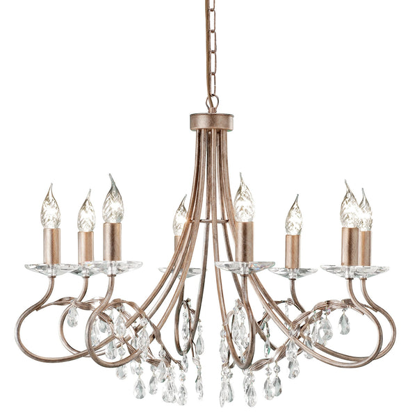 Christina Eight Arm Silver and Gold Patina Chandelier