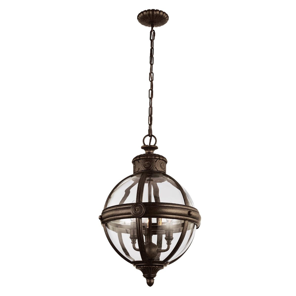 Adams 3 Light Pendant in British Bronze
