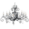 Amarilli Black and Silver Ten Arm Chandelier