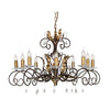 Amarilli Bronze and Gold Ten Arm Chandelier