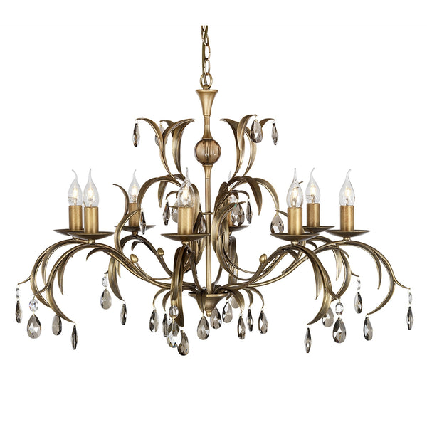Lily Metallic Bronze Patina Eight Arm Chandelier