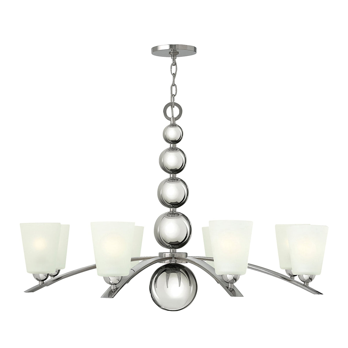 Zelda 8 Light Chandelier in Polished Nickel