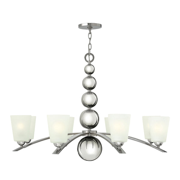 Zelda 8 Light Chandelier in Polished Nickel