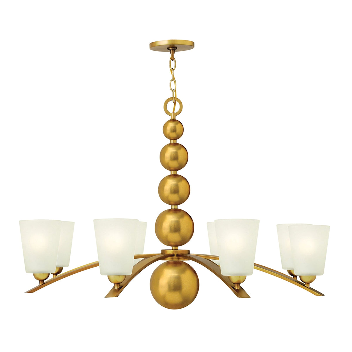 Zelda 8 Light Chandelier in Vintage Brass