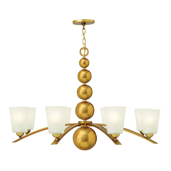 Zelda 8 Light Chandelier in Vintage Brass