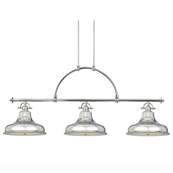 Emery Three Light Bar Pendant in Imperial Silver