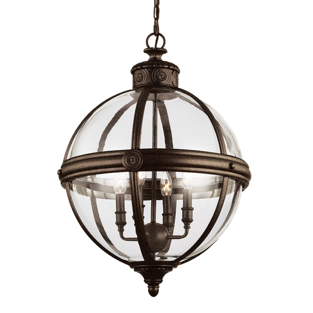 Adams 4 Light Pendant in British Bronze