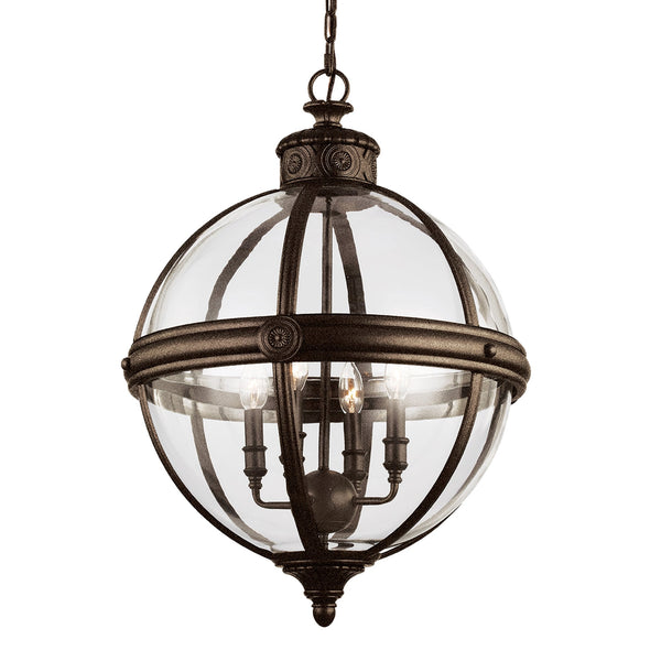 Adams 4 Light Pendant in British Bronze