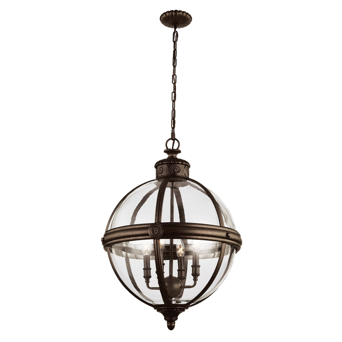 Adams 4 Light Pendant in British Bronze