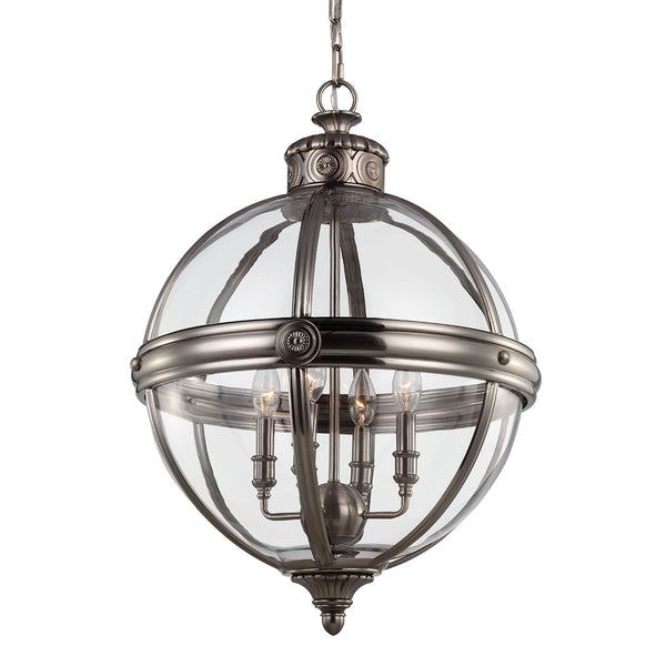 Adams 4 Light Pendant in Antique Nickel