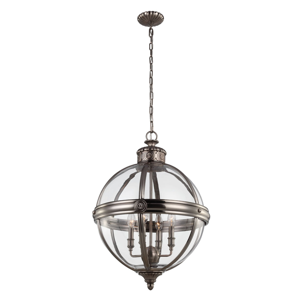 Adams 4 Light Pendant in Antique Nickel