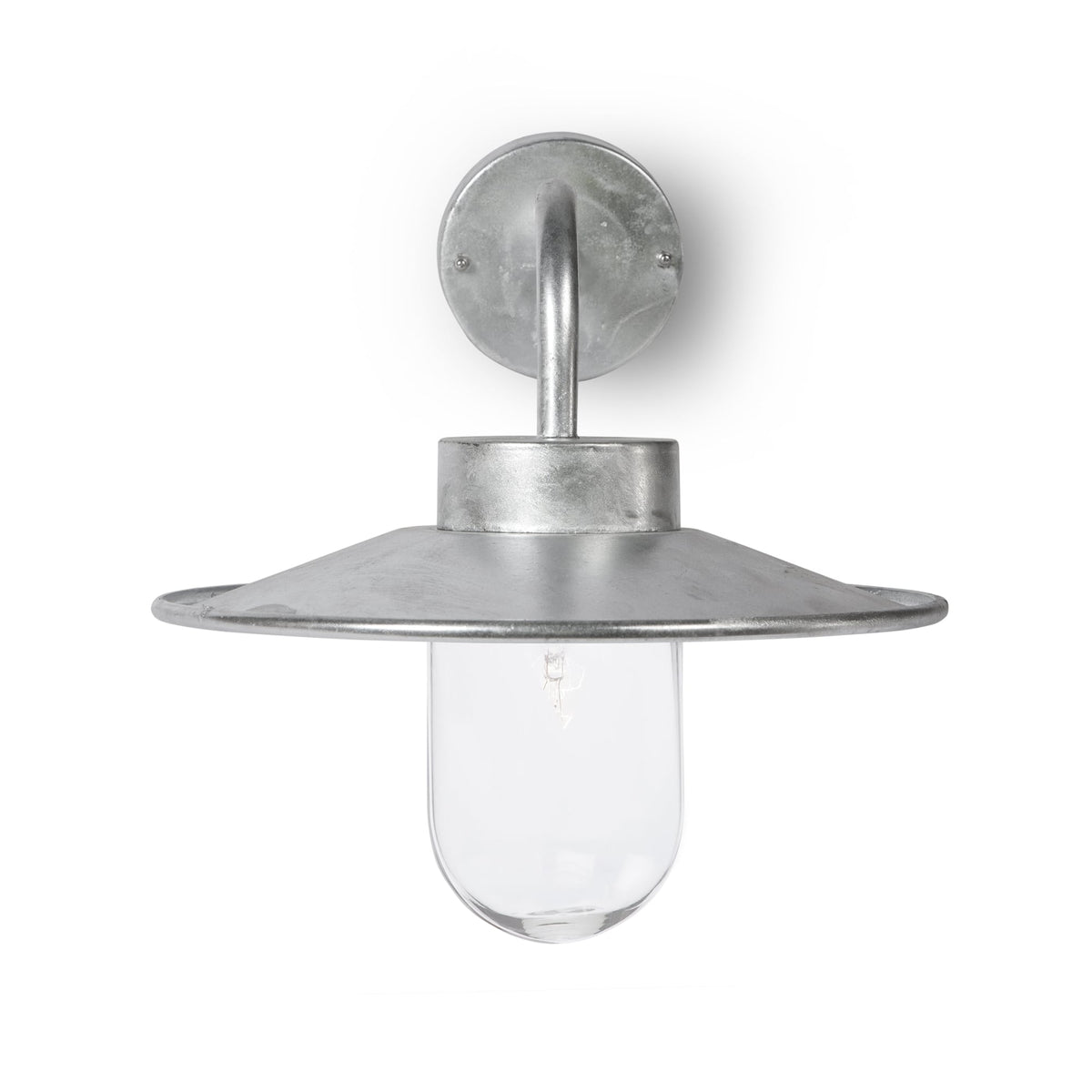 St Ives Swan Neck Exterior Galvanised Wall Light