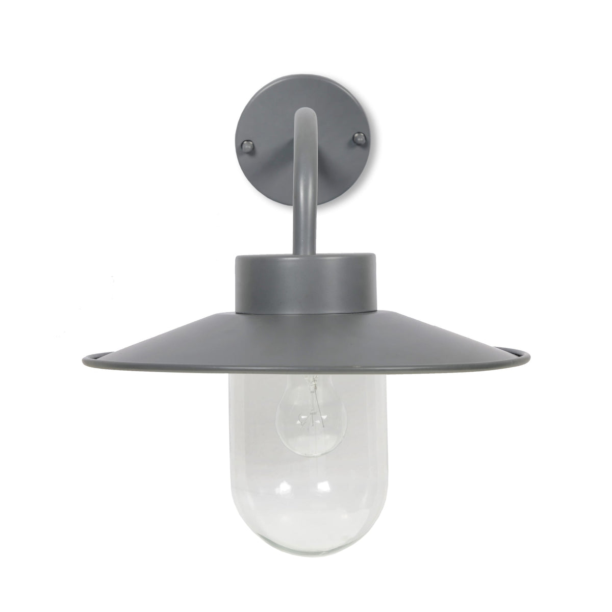 St Ives Swan Neck Exterior Wall Light in Charcoal
