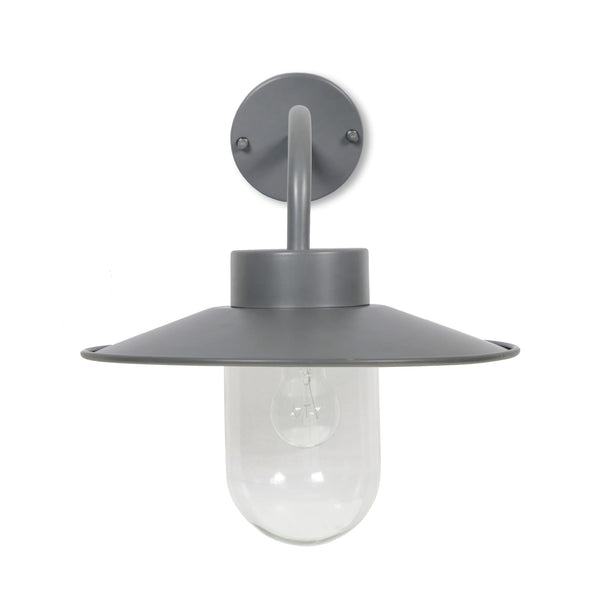 St Ives Swan Neck Exterior Wall Light in Charcoal