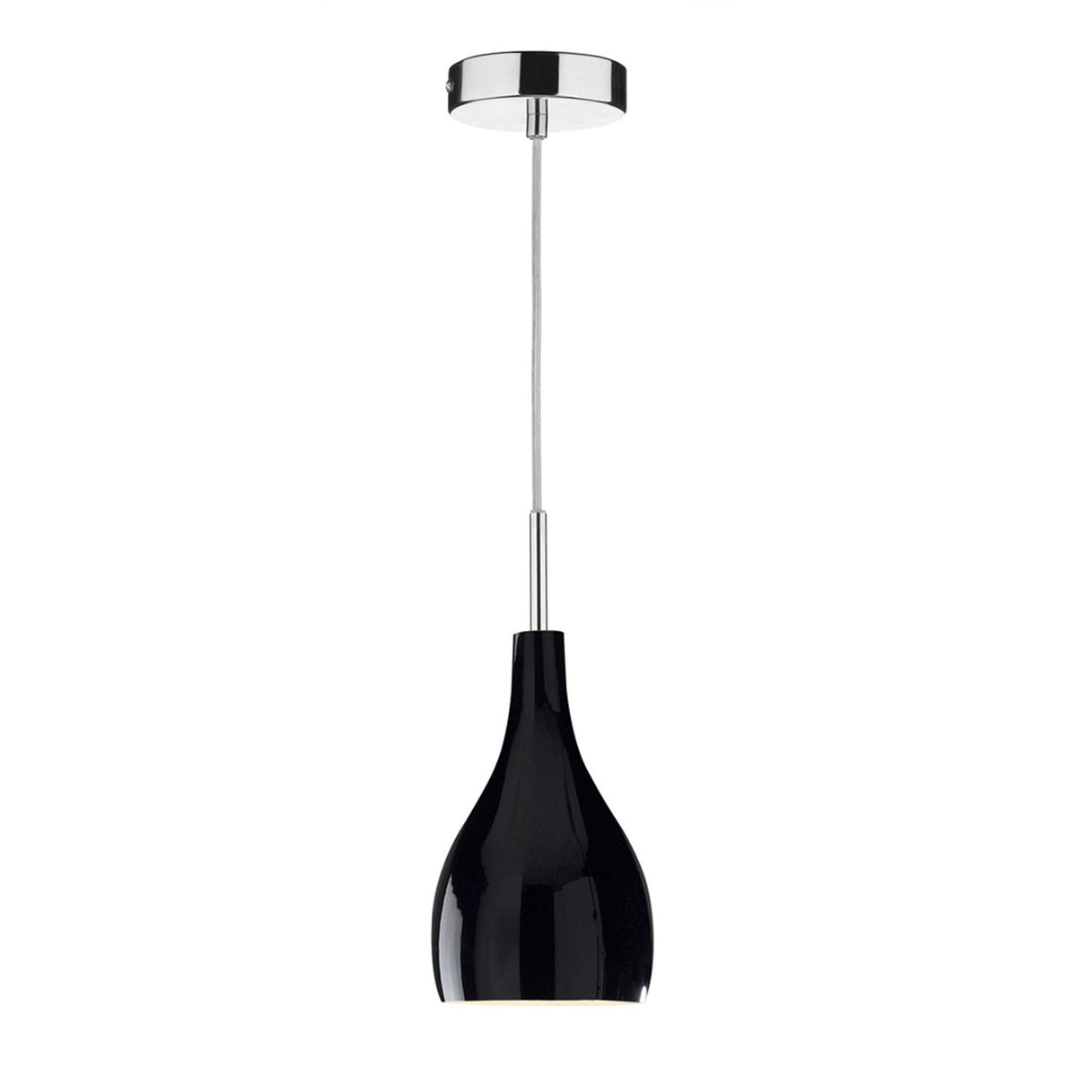 Soho Single Glass Pendant in Black