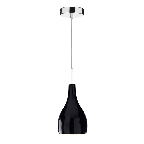 Soho Single Glass Pendant in Black