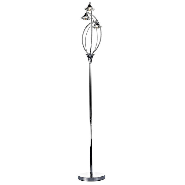 Luther Triple Light Floor Lamp in Polished Chrome