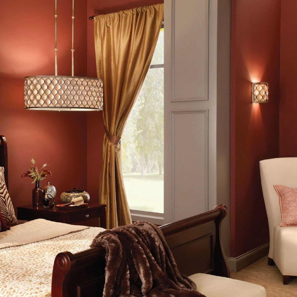 Lucia Crystal Wall Light in Burnished Silver