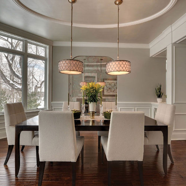 Lucia Large Crystal Pendant Light in Burnished Silver