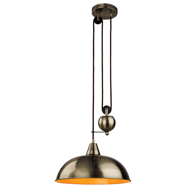 Century Rise and Fall Pendant in Antique Brass