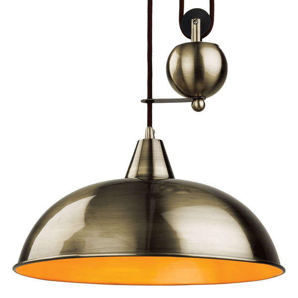 Century Rise and Fall Pendant in Antique Brass