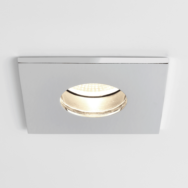 Ex Display Obscura Square IP65 LED Bathroom Downlight in Polished Chrome