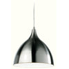 Cafe Brushed Steel Pendant with White Inner Shade