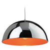 Bistro Pendant with Chrome Finish and Orange Inner