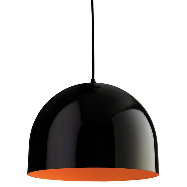 House Pendant in Black with Orange Inner