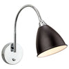 Bari Switched Wall Light Finished in Black with Chrome