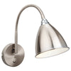Bari Switched Wall Light Finished in Brushed Steel with Chrome