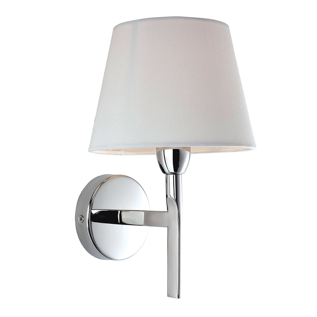 Transition Polished Stainless Steel Wall Light with Off White Shade
