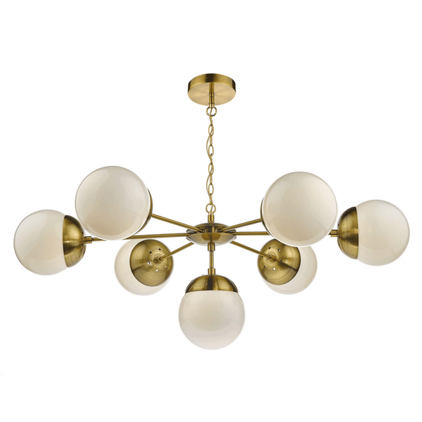Bombazine Seven Light Brass Globe Pendant