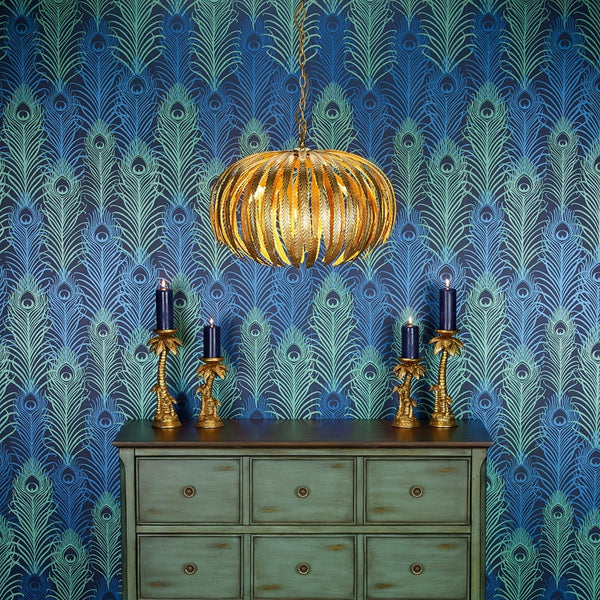 Atticus Five Light Pendant in Gold Leaf